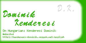 dominik kenderesi business card